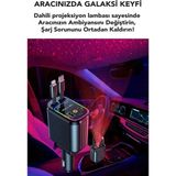 Arell Teknoloji 120 Watt Araç Içi Çakmaklık Süper Fast 4 Cihazı Aynı Anda Hızlı Şarj LED Tavan Aydınlatma 3.4A - Siyah