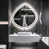 Arelu Led'li Lazer Kumlamalı Lavabo & Banyo Aynası (Dokunmatik Sensörlü) beyaz led'li 90 x 90