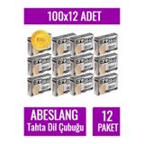 AREMED 100'lü 12 Paket Abeslang Tahta Dil Çubuğu Basacağı - Ağda Spatulası, Spatula (12 PAKET) 100x12 Kutu