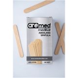 AREMED Medikal Abeslang Spatula 100 Adet – Pürüzsüz Ahşap Dil Basacağı (Muayene & Ağda Spatulası)