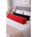 AREN HOME BABY Bağcıklı Uzun Yastık Kılıfı 50X150 2 Adet, 2 Renk Kırmızı-Siyah
