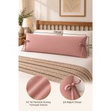 AREN HOME BABY Bağcıklı Uzun Yastık Kılıfı 50x150 cm. - %100 Pamuklu - Güz Gülü