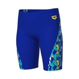 Arena Boys Swim Jammer Print Neon Blue Yellow Multicolor Erkek Çocuk Yüzücü Mayosu 010753850 - Mavi - 6 - 7 Yaş