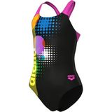 Arena Girls 010745559 Swimsuit Dots Swim Pro Back Black Multicolor Shocking Pink Kız Çocuk Yüzücü Mayosu