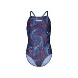 ARENA Girl's Fireflow SwimSuit Lightdrop Back Kız Çocuk Yüzücü Mayo, 14-15 Yaş, 010406400, Navy Team Red White Blue, Kız çocuk
