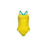 ARENA Girl's Logo Swimsuit Swim Pro Kız Çocuk Mayo, 14-15 Yaş, 010287380, Sarı, Kız Çocuklar