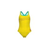 ARENA Girl's Logo Swimsuit Swim Pro Kız Çocuk Mayo, 8-9 Yaş, 010287380, Sarı, Kız Çocuklar