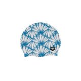 Arena Print 2 Unisex Silikon Yüzme Bonesi, Yetişkinler İçin, Kadın ve Erkekler İçin, Yoğun Antrenman, Rahat, Kaymaz, Uzun Saçlar İçin Yüzme bonesi, istiridye/mavi beyaz