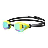 Arena Unisex Cobra Core Swipe Buğu Önleyici Yarış Yüzme Gözlüğü Erkekler ve Kadınlar için Polikarbonat Ayna Lens, Zümrüt/Siber Kireç