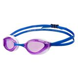 ARENA Unisex Python Yarış Yüzme Gözlüğü Erkekler ve Kadınlar için Buğu Önleyici Aynasız Lens Max Comfort Çift Kayış, Menekşe/Beyaz/Mavi