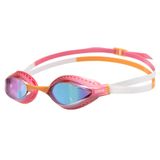Arena Unisex Yetişkin Hava Hızı Buğu Önleyici Yarış Yüzme Gözlüğü Erkekler ve Kadınlar için Özel Hava Mühürleri Teknoloji Ayna Lens, Sarı Bakır/Açık Pembe/Turuncu