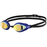 Arena Unisex Yetişkin Hava Hızı Buğu Önleyici Yarış Yüzme Gözlüğü Erkekler ve Kadınlar için Özel Hava Mühürleri Teknoloji Ayna Lens, Sarı Bakır/Mavi