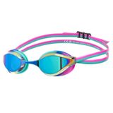 ARENA Unisex Yetişkin Python Yarış Yüzme Gözlüğü Erkekler ve Kadınlar için Buğu Önleyici Ayna Lens Max Konfor Çift Kayış, Turkuaz/Su/Fuşya