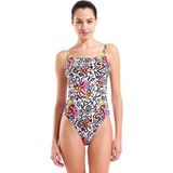 Arena Water Prints Swimsuit Kadın Çok Renkli Yüzücü Mayo 009398150 - Beyaz