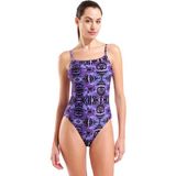 Arena Water Prints Swimsuit Kadın Mor Yüzücü Mayo 009398905 - XS