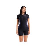 ARENA Woman Slimkini Güneş Koruma Mayosu Kısa Kollu, M, 011078590, Black Batık, Kadın