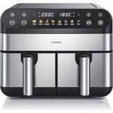 Arendo Çift Bölgeli Airfryer,9 Litre – 2400 W,8 Program,görüntüleme Pencereli - Beyaz