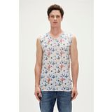 Areole Tank-Top Off-White Beyaz Desenli Erkek Atlet