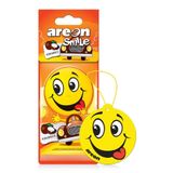 AREON ASD20 Komik Araba Hava Spreyi Emoji Asılı Hindistan Cevizi Kokusu, En İyi Koku Giderici, Tek Hediyeler, Kağıt Asılı Süsler, Araba veya Ev için Uzun Ömürlü Koku - 12'li Paket