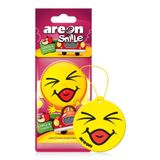 AREON ASD24 Komik Araba Parfümü Emoji Asılı Elma ve Tarçın Kokusu, En İyi Araba Kokusu Giderici, Tek Hediyeler, Kağıt Asılı Süsler, Araba veya Ev için Uzun Ömürlü Koku -12'li Paket