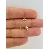 Ares Collection 1 Adet Arkası Düz Kirazlı Incilitragus Helix Lobe Conch Uyumlu Piercing - 6 mm - Gold
