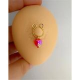 Ares Collection 2 Adet Gold Delik Gerektirmeyen Sıkıştırma Kalpli Fake Meme Ucu Nipple Piercing