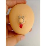 Ares Collection 2 Adet Gümüş Delik Gerektirmeyen Sıkıştırma Kalpli Fake Meme Ucu Nipple Piercing