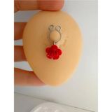 Ares Collection Arescollection Delik Gerektirmeyen ( Deliksiz) Sıkıştırma Güllü Fake Göğüs Ucu Nipple Piercing(2 Adet) - Gümüş