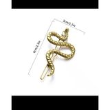 Ares Collection Arescollection Yılanlı Klipsli Pens Yan Toka - Gold