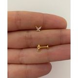 Ares Collection Cerrahi Çelik Tragus,helix,lobe,conch,forward Helix Uyumlu Labret Mini Kelebek Piercing - 6 mm - Gold