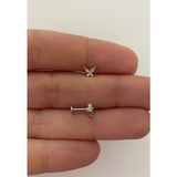 Ares Collection Cerrahi Çelik Tragus,helix,lobe,conch,forward Helix Uyumlu Labret Mini Kelebek Piercing - 8 mm - Gümüş