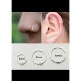 Ares Collection Unısex 316L Cerrahi Çelik Tek Toplu Halka Hızma Piercing - 6 mm