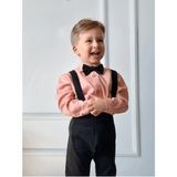 Ares Kids Fashion Salopet Takım Gömlek Papyon ve Salopet - 2 Yaş - Turuncu - Siyah