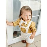 Ares Kids Fashion Salopet Takım Papyon Gömlek ve Salopet - 3 Yaş - Beyaz - Gold