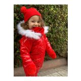 Ares Kids Fashion Suya Dayanıklı Kırmızı Astronot Kar Tulumu