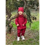 Ares Kids Fashion Unisex Tulum Set Bere Boyunluklu - Kırmızı - 1 Yaş