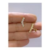 Arescollection 1 adet çelik zirkon taşlı helix conch uyumlu piercing
