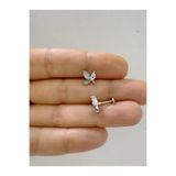 Arescollection 1 ADET SEDEF VE ZİRKON TAŞLI KELEBEK FİGÜRLÜ TRAGUS HELİX LOBE CONCH UYUMLU PİERCİNG