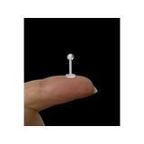 Arescollection 1 adet şeffaf bioplast labret silikon piercing
