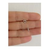 Arescollection 1 adet zirkon taşlı arkası düz tragus helix lobe conch uyumlu piercing küpe