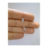 Arescollection 1 adet zirkon taşlı çelik tragus helix conch uyumlu piercing