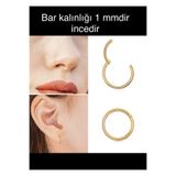 Arescollection 316l çelik 1 mm kalınlıkta ince düz tragus kıkırdak burun conch rook uyumlu piercing küpe 1 adet