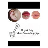 Arescollection 316l cerrahi çelik büyük boy zirkon tek taş tragus helix conch kıkırdak lobe uyumlu labret piercing