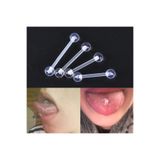 Arescollection Bioplast Şeffaf Antialerjik Esnek Silikon Dil Piercingi