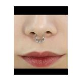 Arescollection Cerrahi Çelik Delik Gerektirmeyen Sıkıştırma Fake Sahte Septum Piercing
