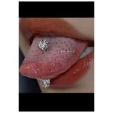 Arescollection Cerrahi Çelik Kristal Taşlı Dil Piercingi