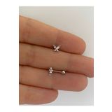 Arescollection Cerrahi Çelik Mini Kelebek Tragus Helix Conch Lobe Uyumlu Piercing Küpe