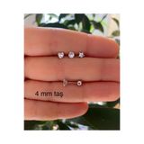 Arescollection CERRAHİ ÇELİK PASLANMAZ ZİRKON TAŞLI 3 LÜ PİERCİNG KÜPE SET