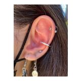 Arescollection Cerrahi Çelik Tam Tur Zirkon Taşlı Conch Piercingi