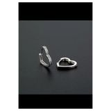 Arescollection Cerrahi Çelik Zirkon Taşlı Gümüş Renk Kalpli Kıkırdak Rook Lobe Uyumlu Piercing